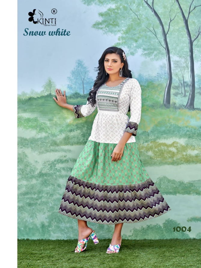 Snow White By Kinti Printed Anarkali Kurtis Catalog